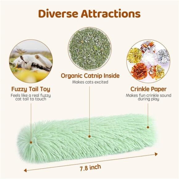 Cat Toys Pillows, 3 Pack, Soft and Durable Crinkle Sound with Catnip - Picture 2 of 7